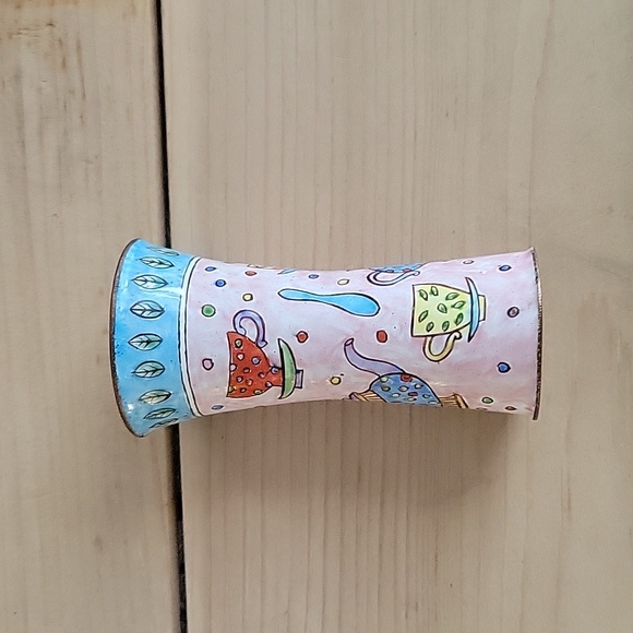 Cloisonne 1997 Small Teacup Design Vase - Picture 4 of 5